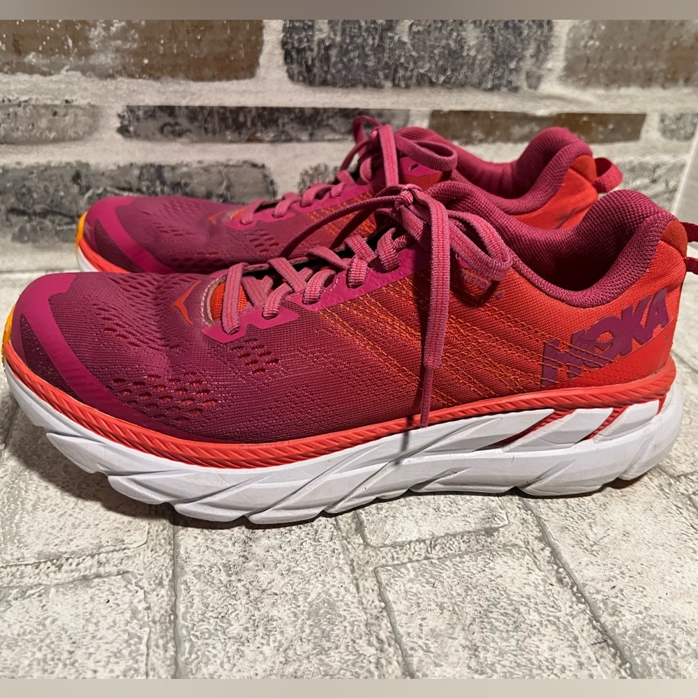 Hoka Women's Shoes in Red and Pink